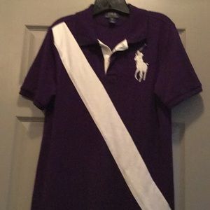 Boys purple Big Logo Ralph Lauren Polo shirt.